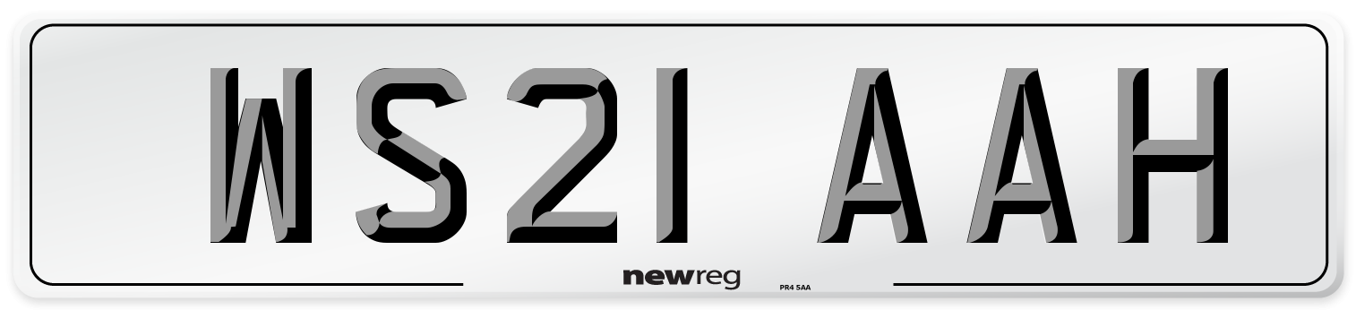 WS21 AAH Number Plate from New Reg